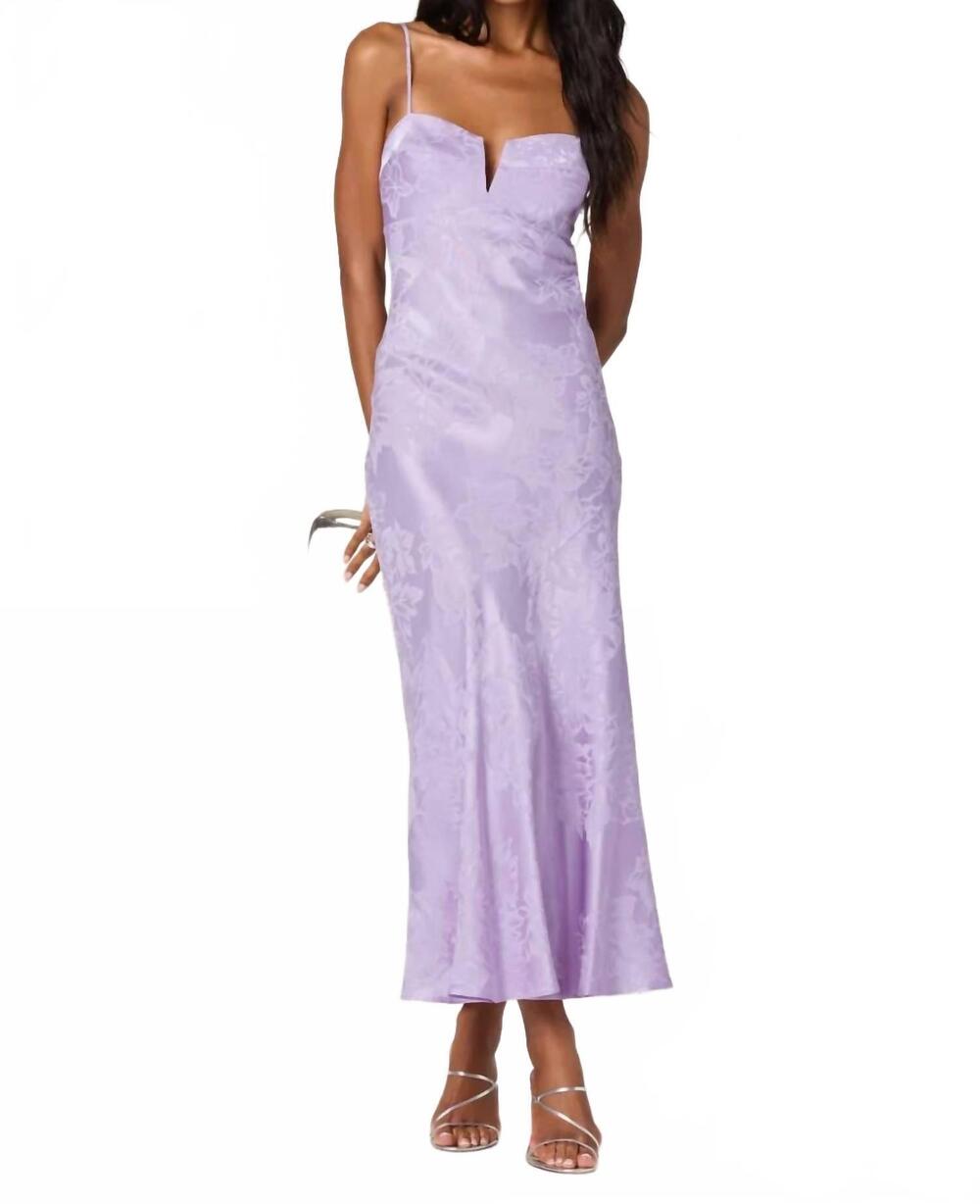 NEW ASTR tyla satin bias-cut maxi dress in lavender